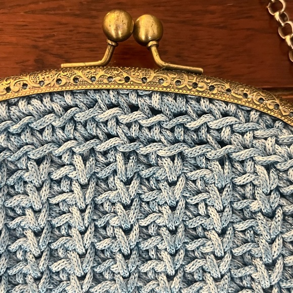 Elegant Blue Crochet Handbag - Picture 3 of 5